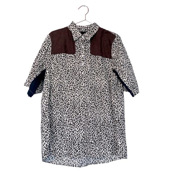 McKenna Quinn pop over button leopard with faux suede detail size XXL - Picture 1 of 7